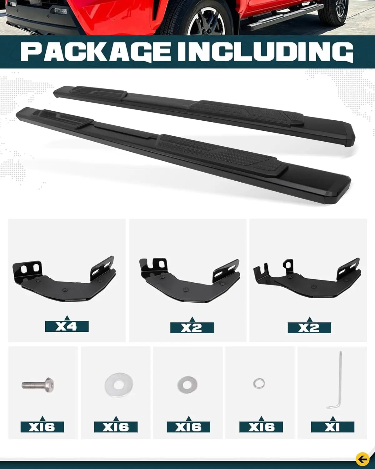 5.5" Running Boards for 2024 2025 Toyota Tacoma Double Cab - MELIPRON