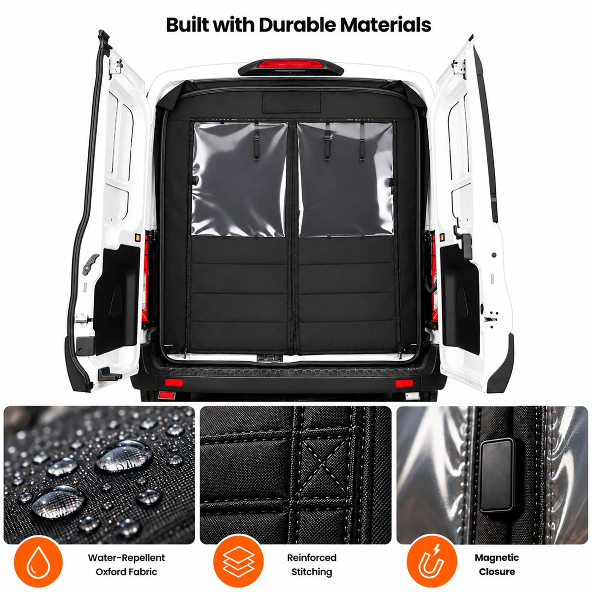 MELIPRON Van Chill Curtain for Ford Transit 2015-2026 High Roof Rear Door
