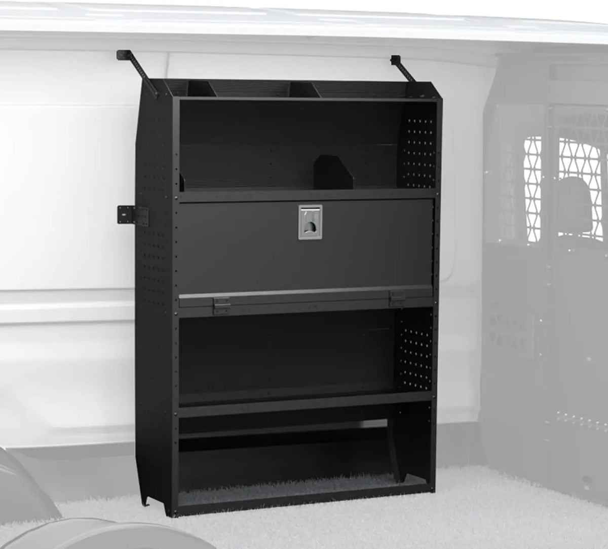 Melipron 60" H x 13" D Steel Cargo Van Shelving Storage with Door-1