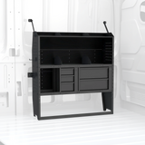 MELIPRON 46"H x 13"D Cargo Van Shelving Storage with Lockable Drawers for Ford Transit, RAM ProMaster, Chevy Express, Sprinter -1