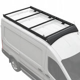 MELIPRON Aluminum Roof Rack for Ford Transit 130" WB Mid Roof with Wind Fairing & T-Slot Crossbars