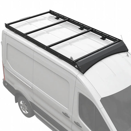 MELIPRON Aluminum Roof Rack for Ford Transit 130" WB Mid Roof with Wind Fairing & T-Slot Crossbars