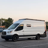 【Preorder】MELIPRON Ford Transit 148" WB Ext High Roof Aluminum Roof Rack, Low Profile, Wind Fairing, T-Slot, 300lb/500lb Capacity