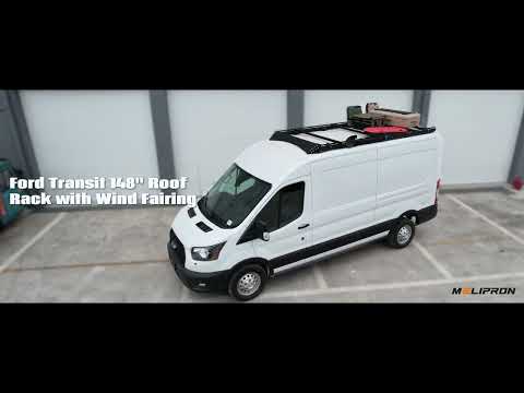 Aluminum Van Roof Rack Pro for Ford Transit 148" with Wind Fairing - MELIPRON-4