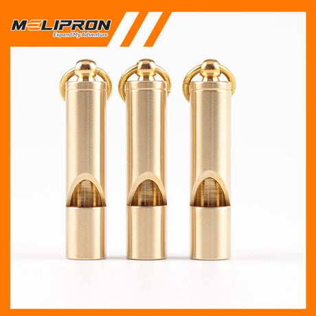 3x Brass Outdoor Survival Whistle - MELIPRON