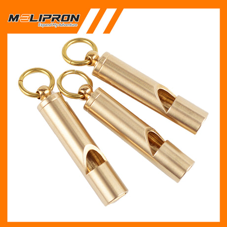 3x Brass Outdoor Survival Whistle - MELIPRON