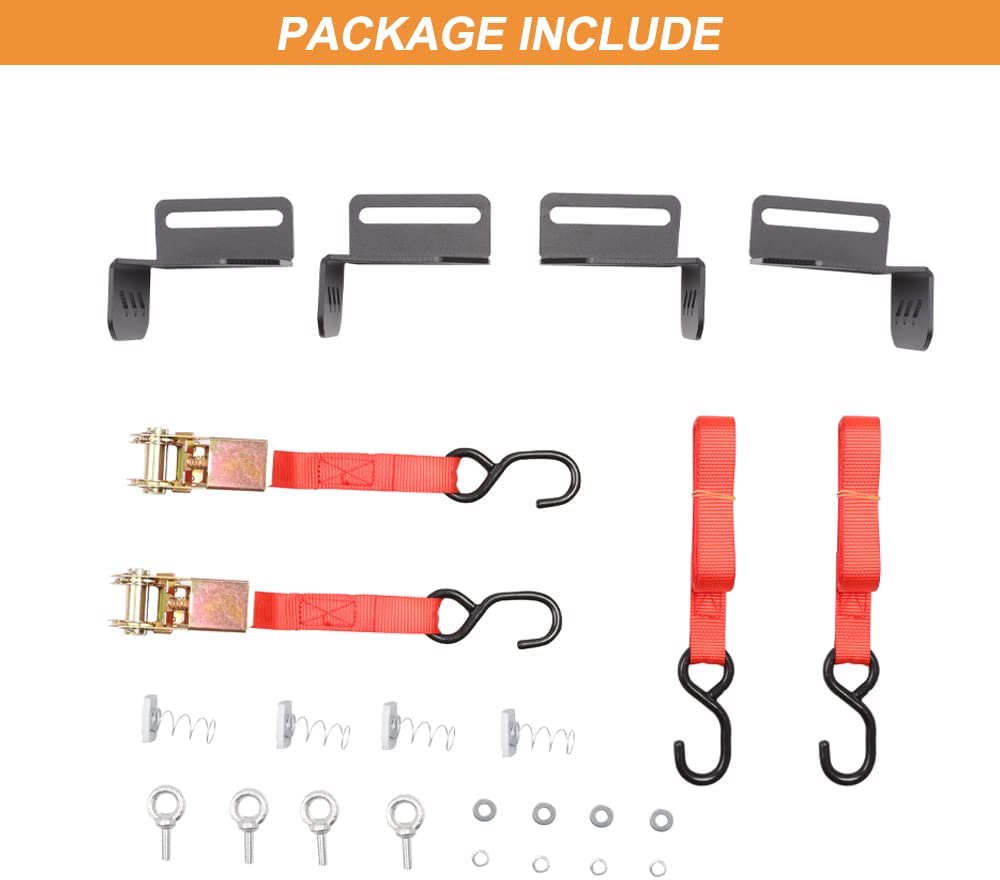 4Pcs Platform Cargo Corner Brackets with Ratchet Straps - MELIPRON
