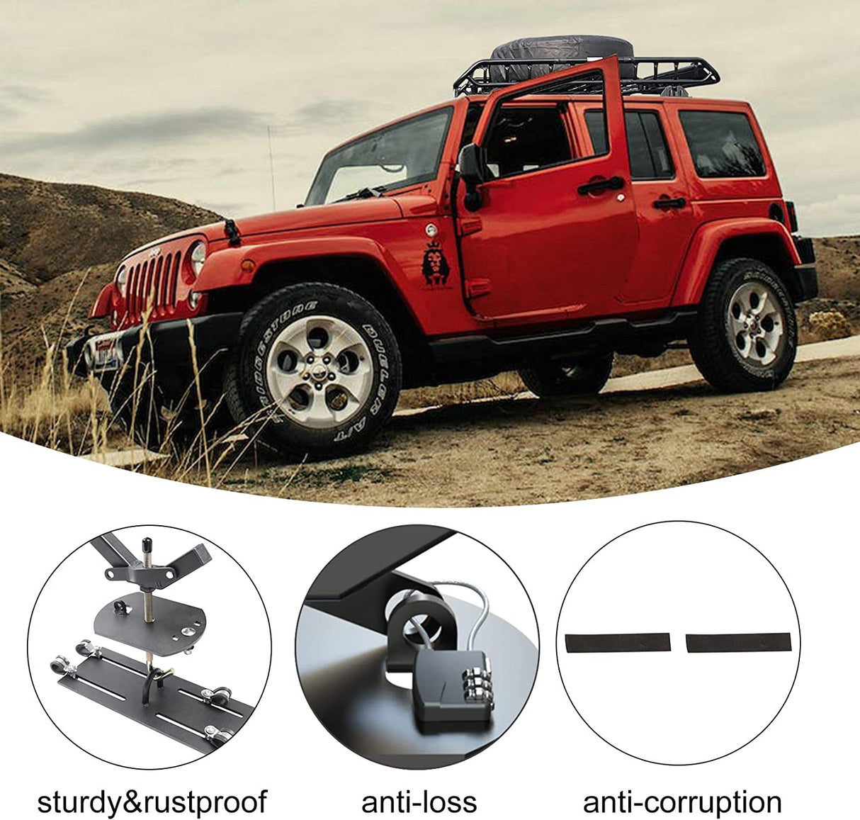 MELIPRON Universal Spare Tire Carrier for Roof Rack - 4